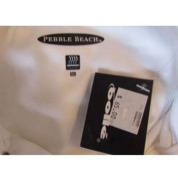 NWT Pebble Beach White Polo Short Sleeve Shirt - Picture 5 of 6